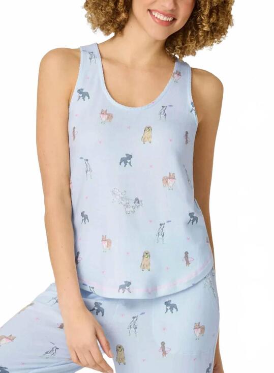 PJ SALVAGE Tops - NEW PJ SALVAGE women's bark park tank top in light blue